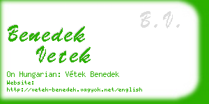 benedek vetek business card
